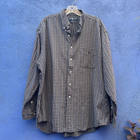 ralph lauren blue label big shirt cotton button up - Picture 1 of 6